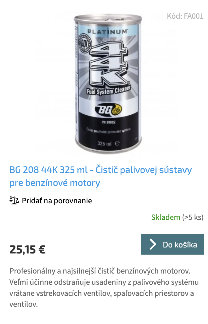 Čistič palivovej sústavy